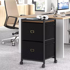 Classeur, meuble de classement mobile compatible avec les formats Lettre ou A4, classeur en tissu sur roulettes, petit meuble de rangement sous bureau, noir