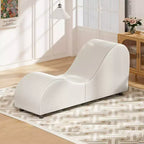 Mjkone Chaise longue de yoga en velours, chaises de yoga incurvées modernes pour adultes pour l'étirement, la relaxation, l'exercice