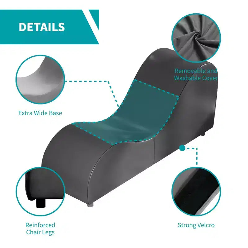 Mjkone Chaise longue de yoga en velours, chaises de yoga incurvées modernes pour adultes pour l'étirement, la relaxation, l'exercice