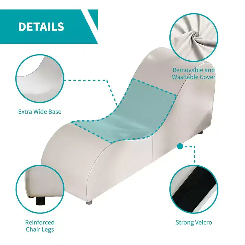 Mjkone Chaise longue de yoga en velours, chaises de yoga incurvées modernes pour adultes pour l'étirement, la relaxation, l'exercice