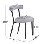 Lot de deux chaises de salle à manger en tissu blanc sans accoudoirs