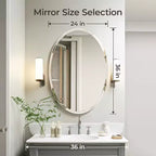 Miroir mural ovale sans cadre pour salle de bain/coiffeuse