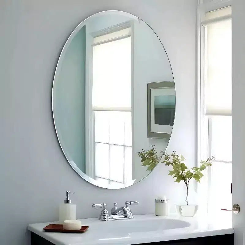 Miroir mural ovale sans cadre pour salle de bain/coiffeuse