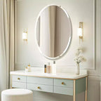 Miroir mural ovale sans cadre pour salle de bain/coiffeuse