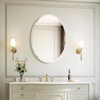 Miroir mural ovale sans cadre pour salle de bain/coiffeuse