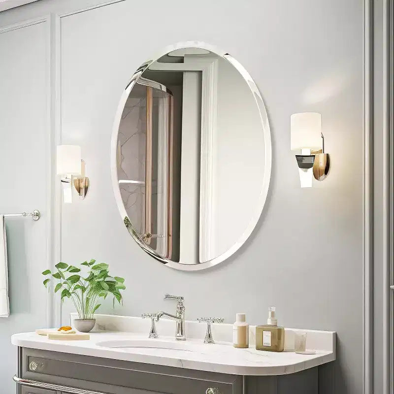 Frameless Oval Wall Mirror for Bathroom/Vanity