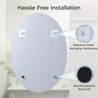 Miroir mural ovale sans cadre pour salle de bain/coiffeuse