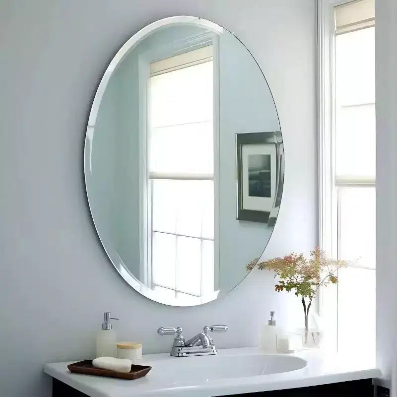 Miroir mural ovale sans cadre pour salle de bain/coiffeuse