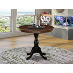 Plateau de table rond moderne HomeStock et pieds de table à manger en bois asiatique