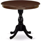 Plateau de table rond moderne HomeStock et pieds de table à manger en bois asiatique