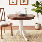 Plateau de table rond moderne HomeStock et pieds de table à manger en bois asiatique