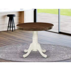 Plateau de table rond moderne HomeStock et pieds de table à manger en bois asiatique