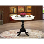 Plateau de table rond moderne HomeStock et pieds de table à manger en bois asiatique