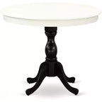 Plateau de table rond moderne HomeStock et pieds de table à manger en bois asiatique
