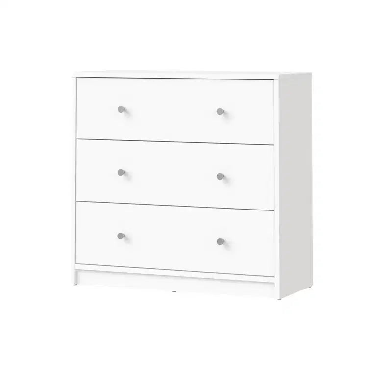HomeStock 3 Drawer Chest, White