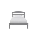 RealRooms Lilly Wooden Platform Bed with Headboard, Twin, Gray
