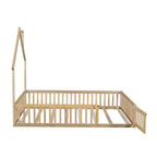 Lit de plate-forme Whisen Wood pour maison grandeur nature avec garde-corps
