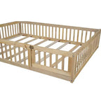 Lit de plate-forme Whisen Wood pour maison grandeur nature avec garde-corps