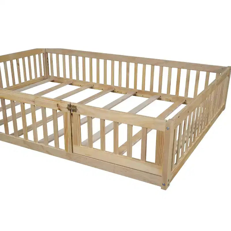 Lit de plate-forme Whisen Wood pour maison grandeur nature avec garde-corps