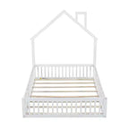 Lit de plate-forme Whisen Wood pour maison grandeur nature avec garde-corps