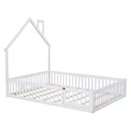 Lit de plate-forme Whisen Wood pour maison grandeur nature avec garde-corps