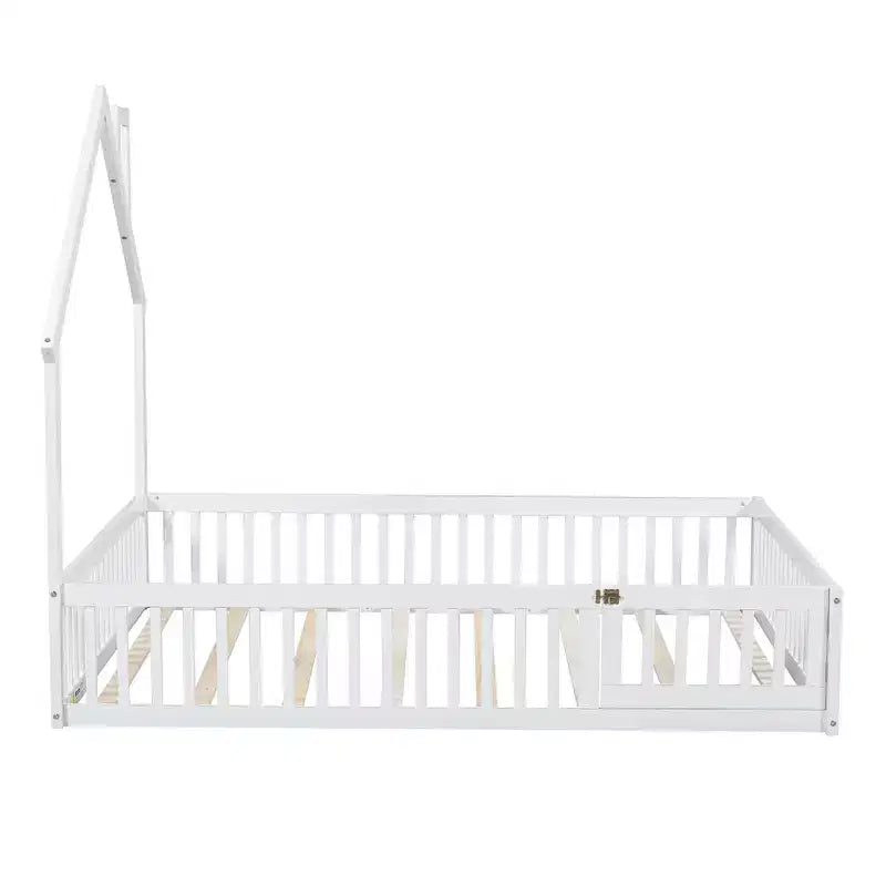 Lit de plate-forme Whisen Wood pour maison grandeur nature avec garde-corps