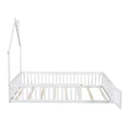 Lit de plate-forme Whisen Wood pour maison grandeur nature avec garde-corps