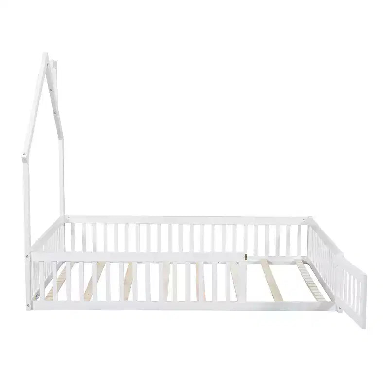 Lit de plate-forme Whisen Wood pour maison grandeur nature avec garde-corps