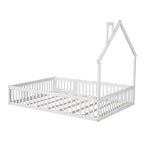 Lit de plate-forme Whisen Wood pour maison grandeur nature avec garde-corps