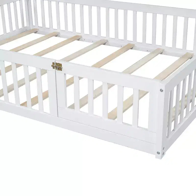 Lit de plate-forme Whisen Wood pour maison grandeur nature avec garde-corps