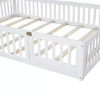 Lit de plate-forme Whisen Wood pour maison grandeur nature avec garde-corps