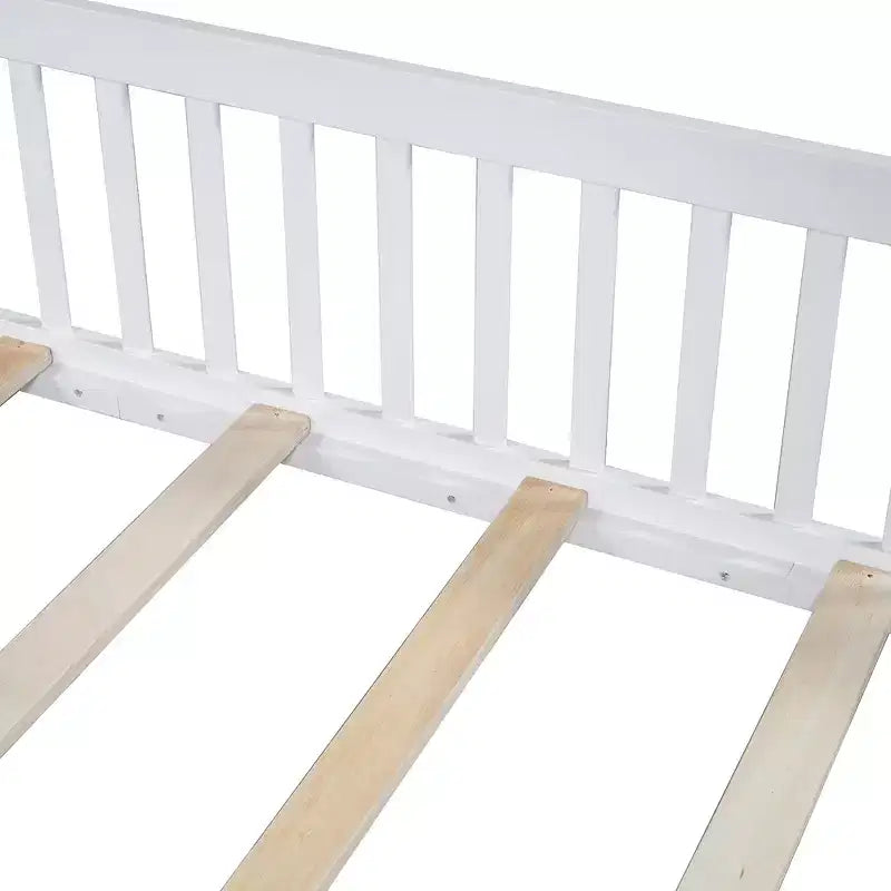 Lit de plate-forme Whisen Wood pour maison grandeur nature avec garde-corps