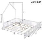 Lit de plate-forme Whisen Wood pour maison grandeur nature avec garde-corps