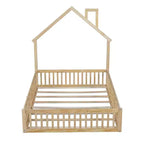 Lit de plate-forme Whisen Wood pour maison grandeur nature avec garde-corps