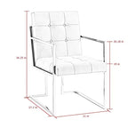 Chaises de salle à manger capitonnées Vanderbilt de la marque Inspired Home avec cadre en acier inoxydable (lot de 2)