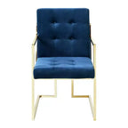 Chaises de salle à manger capitonnées Vanderbilt de la marque Inspired Home avec cadre en acier inoxydable (lot de 2)