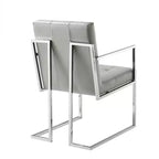 Chaises de salle à manger capitonnées Vanderbilt de la marque Inspired Home avec cadre en acier inoxydable (lot de 2)