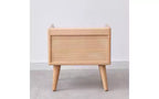 Table de chevet GDFStudio Albert en hêtre massif de 40 cm de haut avec armoire de rangement
