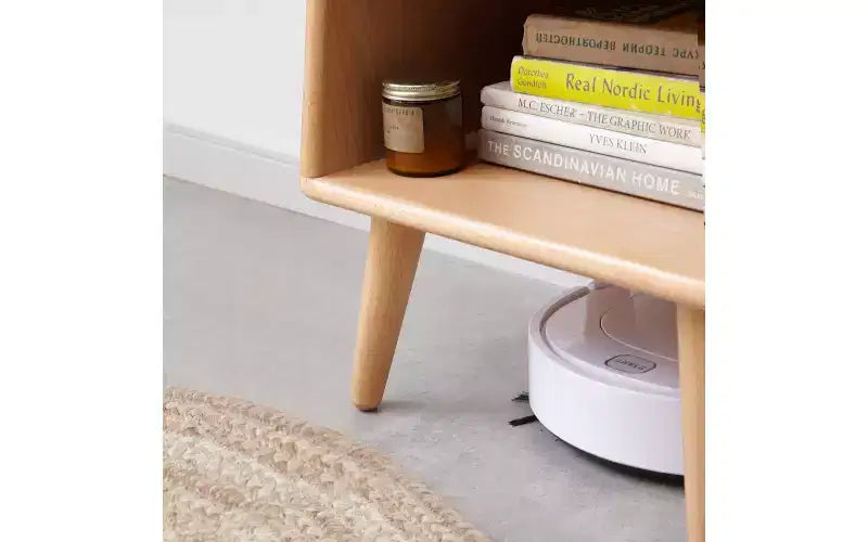 Table de chevet GDFStudio Albert en hêtre massif de 40 cm de haut avec armoire de rangement