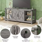 Meuble TV pour télévision de 65 pouces, meuble de divertissement de 60 pouces avec rangement, console TV de style ferme avec étagères, meuble de rangement multimédia en bois avec portes