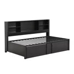 Lit de repos Whisen en métal de taille double avec lit gigogne double, étagères de rangement et ports USB