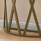 Kings Brand Furniture Table Console Demi-Lune en Bois Vienna pour Entrée, Table d'Appoint Canapé Motifs en X pour Salon, Couloir, Hall, Entrée