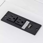 Lit escamotable mural Twin XL, lit escamotable en bois avec bureau intégré, lumière LED et station de charge USB, blanc - ModernLuxe