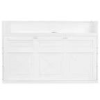 Lit escamotable mural Twin XL, lit escamotable en bois avec bureau intégré, lumière LED et station de charge USB, blanc - ModernLuxe