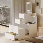 Famapy Space Saving Makeup Vanity w/Light USB Wireless Charging Dressing Vanity Table