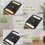 Coiffeuse compacte Famapy avec miroir éclairé, port USB et recharge sans fil