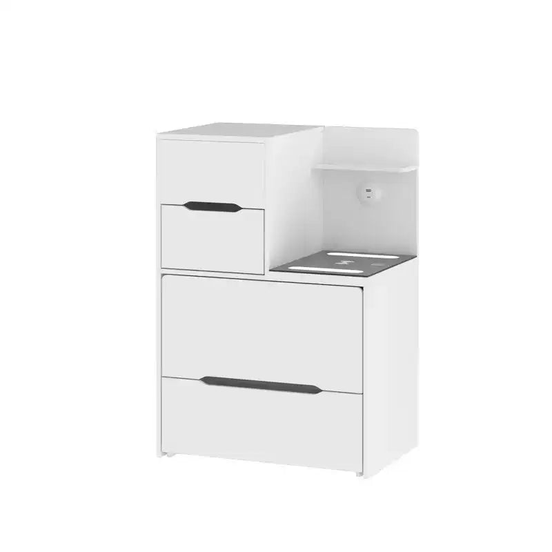 Coiffeuse compacte Famapy avec miroir éclairé, port USB et recharge sans fil