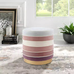 Pou ottoman rond multi-couches en velours Cory Nicole Miller