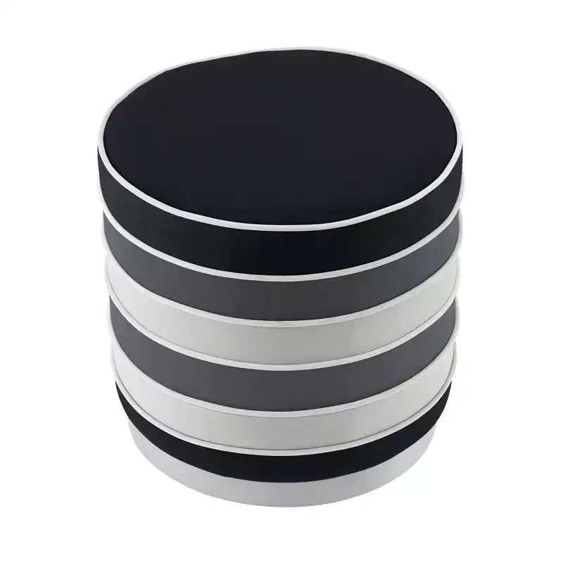 Pou ottoman rond multi-couches en velours Cory Nicole Miller