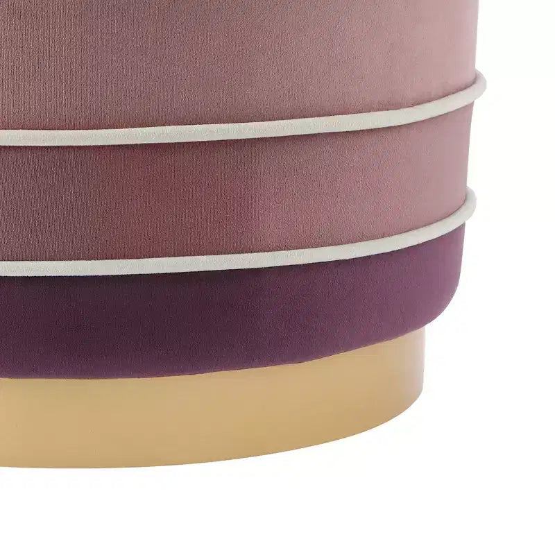 Pou ottoman rond multi-couches en velours Cory Nicole Miller